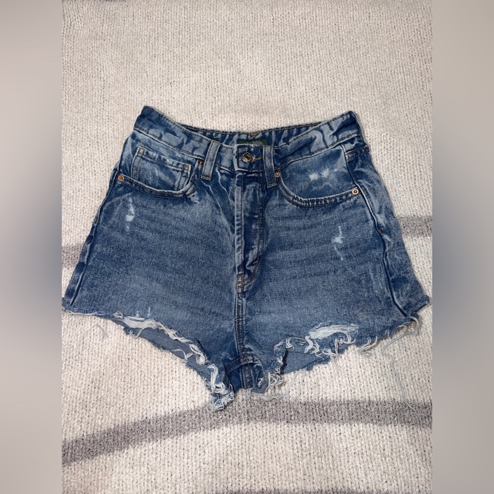 wild fable Distressed Dark Wash Denim Shorts - Blue